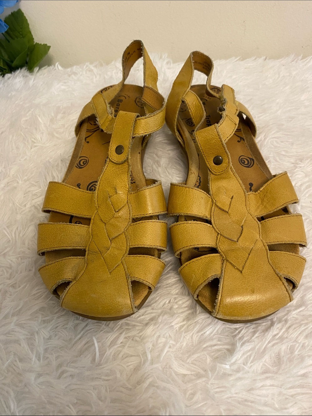 BareTraps Women's Yellow Braided Strappy Sandals